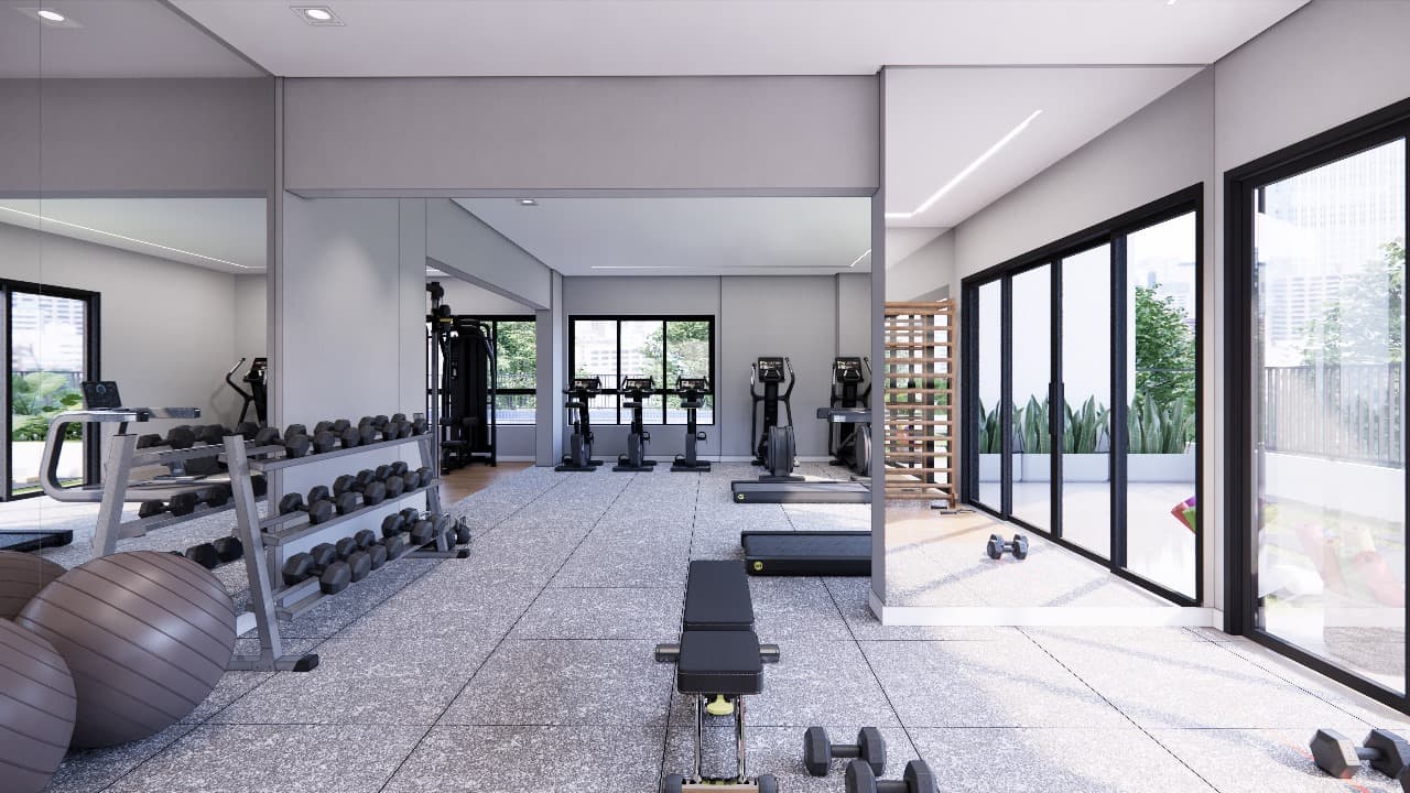 Área de lazer residencial Skyline 520 — academia, coworking e espaços de bem-estar 12