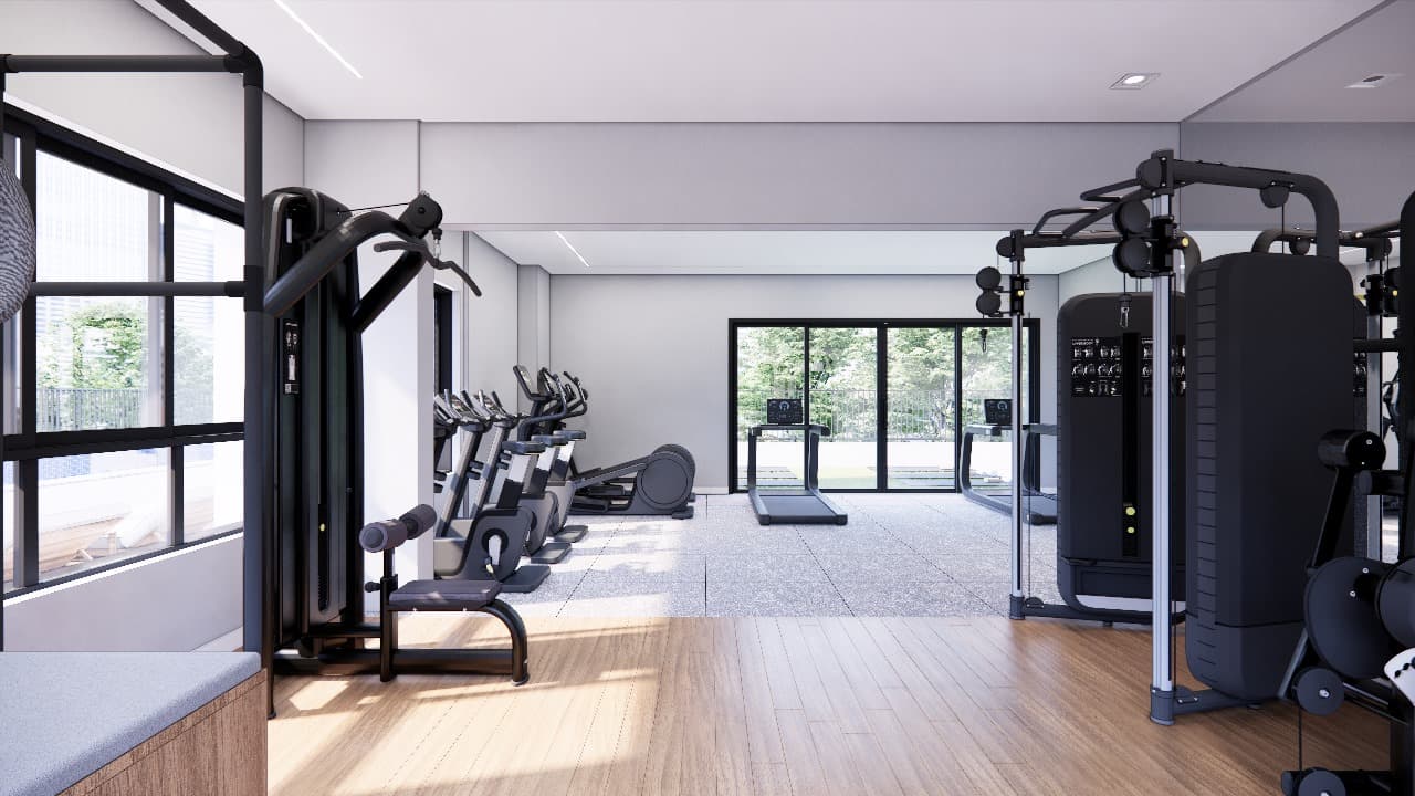 Área de lazer residencial Skyline 520 — academia, coworking e espaços de bem-estar 15