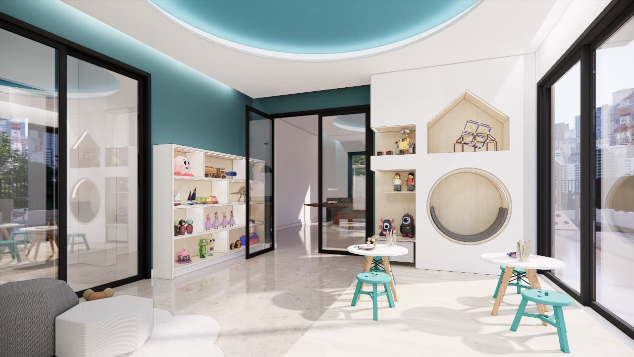 Área de lazer residencial Skyline 520 — academia, coworking e espaços de bem-estar 24