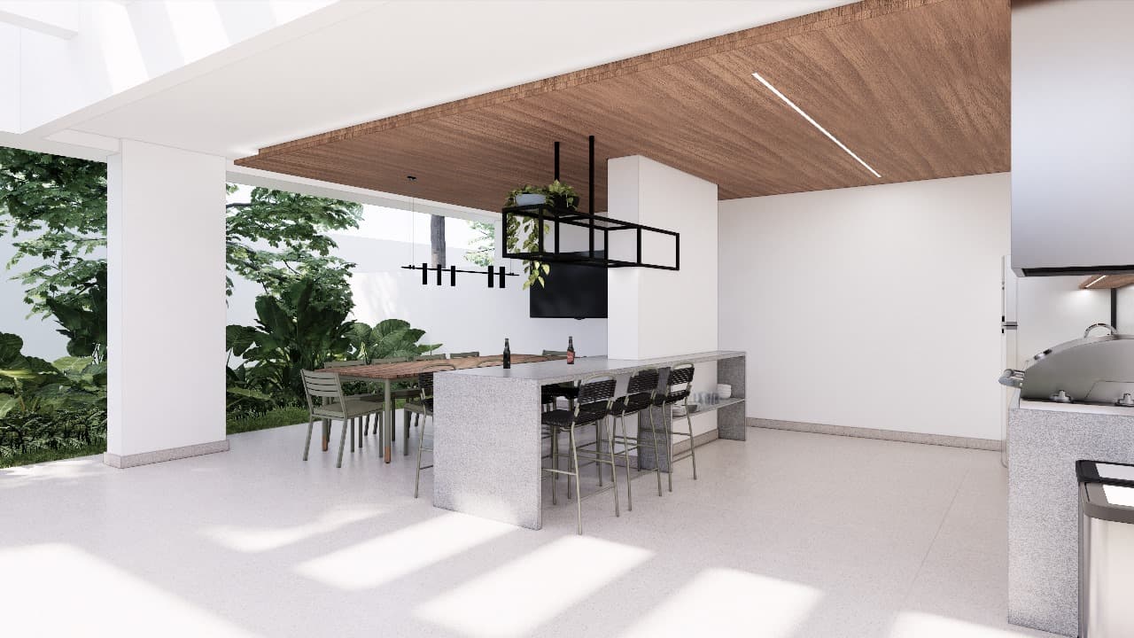 Área de lazer studio Skyline 520 — espaço gourmet, rooftop e áreas de convivência 4